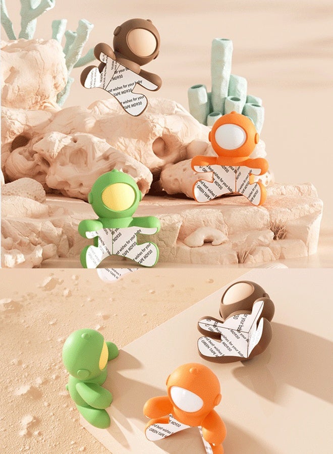 4PCs Astronaut-Shaped Baby Safety Corner Guards - Silicone Baby Proofing Corner Protectors with Self-Adhesive Tape, Child Safety Edge Cushion for Furniture Sharp Edges (Brown) - Image 2