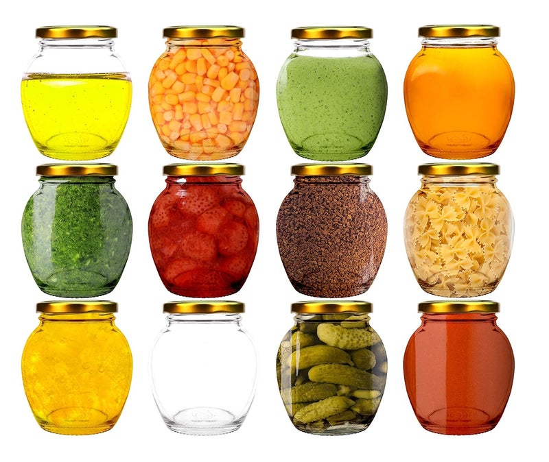 Cloudsell Picasso Glass Jars with Airtight Lid Gold400 ml 6 - Image 2