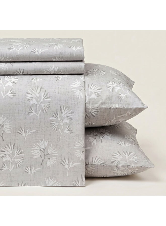 Morano Senses Bedsheet 4 pieces set 240 X 260 (Full XL, Twine) | Flat Sheet + 3 Pillowcases, Machine Washable, 50x70 cm Pillowcase, 45x185 cm Long Pillowcase, Dandelion - Image 1