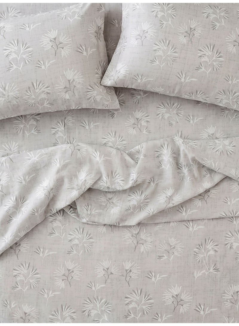 Morano Senses Bedsheet 4 pieces set 240 X 260 (Full XL, Twine) | Flat Sheet + 3 Pillowcases, Machine Washable, 50x70 cm Pillowcase, 45x185 cm Long Pillowcase, Dandelion - Image 2