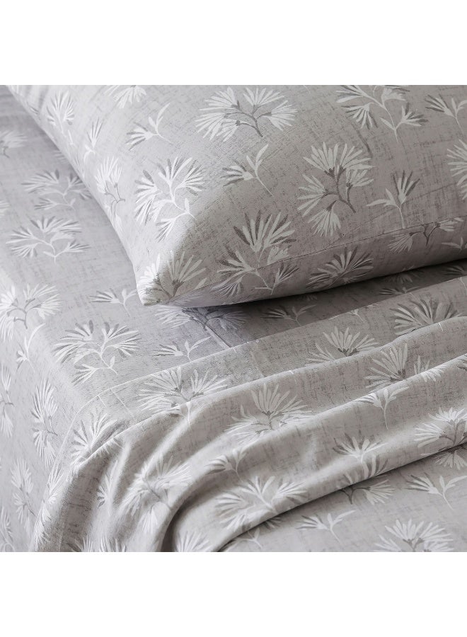 Morano Senses Bedsheet 4 pieces set 240 X 260 (Full XL, Twine) | Flat Sheet + 3 Pillowcases, Machine Washable, 50x70 cm Pillowcase, 45x185 cm Long Pillowcase, Dandelion - Image 3