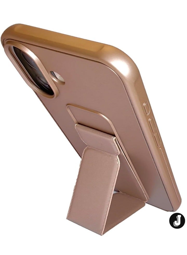 JAJEEK iPhone 16 Magnetic Car Mount Case – Desert Titanium Silicone Kickstand with Hand Strap & Multi-Stand Functionality - Image 2