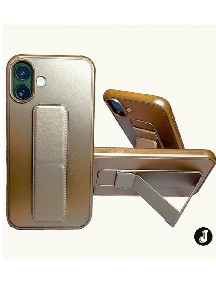 JAJEEK iPhone 16 Magnetic Car Mount Case – Desert Titanium Silicone Kickstand with Hand Strap & Multi-Stand Functionality - Image 1