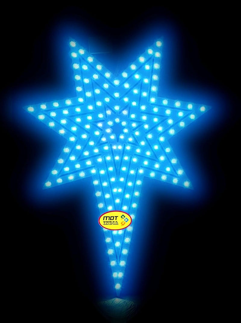 MDT India Christmas LED Star ELECTRA7C Xmas Decoration Hanging Light Light Color Blue Package Star Only