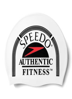 speedo Printed Silicone Swim Cap White  - Image 1