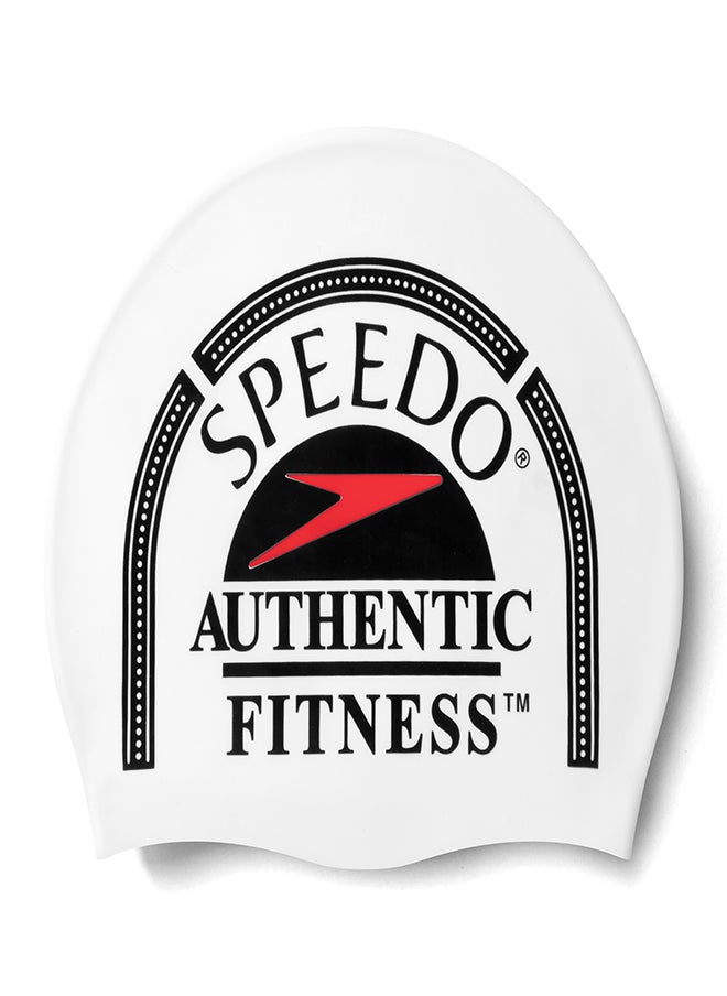 speedo Printed Silicone Swim Cap White  - Image 1