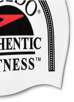 speedo Printed Silicone Swim Cap White  - Image 3