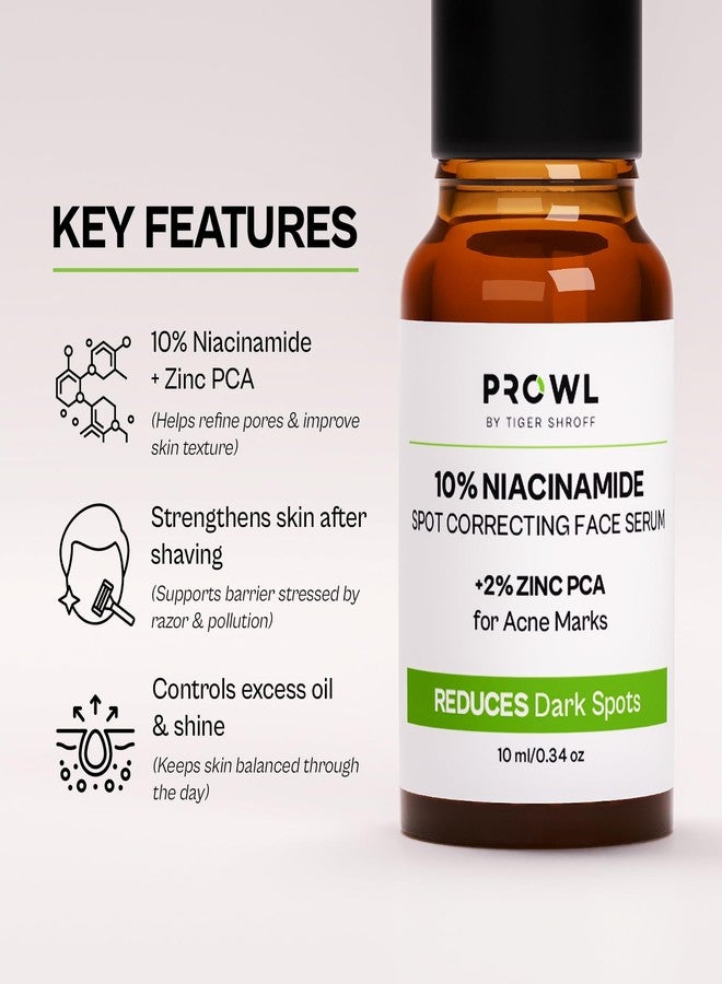 PROWL by Tiger Shroff 10% Niacinamide Serum with 2% Zinc PCA for Oily & Acne Prone Skin | Reduces Dark Spots, Pigmentation & Controls Oil for Men | Face Care Serums for All Combination Skin | 10ml - Image 2