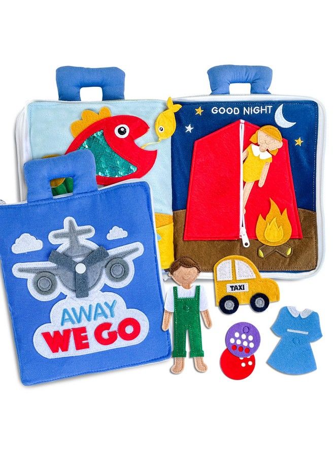 Curious Columbus Quiet Book. Away We Go Activity Busy Book. Montessori Toy For Toddlers. Educational Toy For Toddlers Preschool And Early Learning. Toddler Airplane Travel Essentials Travel Toys - Image 1