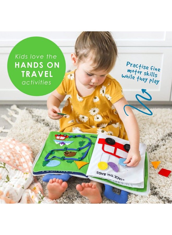 Curious Columbus Quiet Book. Away We Go Activity Busy Book. Montessori Toy For Toddlers. Educational Toy For Toddlers Preschool And Early Learning. Toddler Airplane Travel Essentials Travel Toys - Image 3