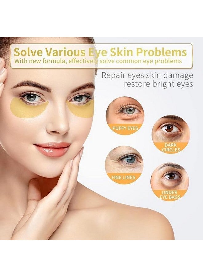 Simxen 24K Gold Under Eye Patches for Dark Circles & Puffiness - Pack of 60 Hydrogel Eye Masks with Collagen & Snail Mucin for Wrinkle Reduction, Hydration, & Brightening - Image 3