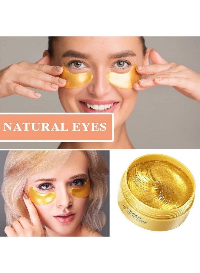 Simxen 24K Gold Under Eye Patches for Dark Circles & Puffiness - Pack of 60 Hydrogel Eye Masks with Collagen & Snail Mucin for Wrinkle Reduction, Hydration, & Brightening - Image 4