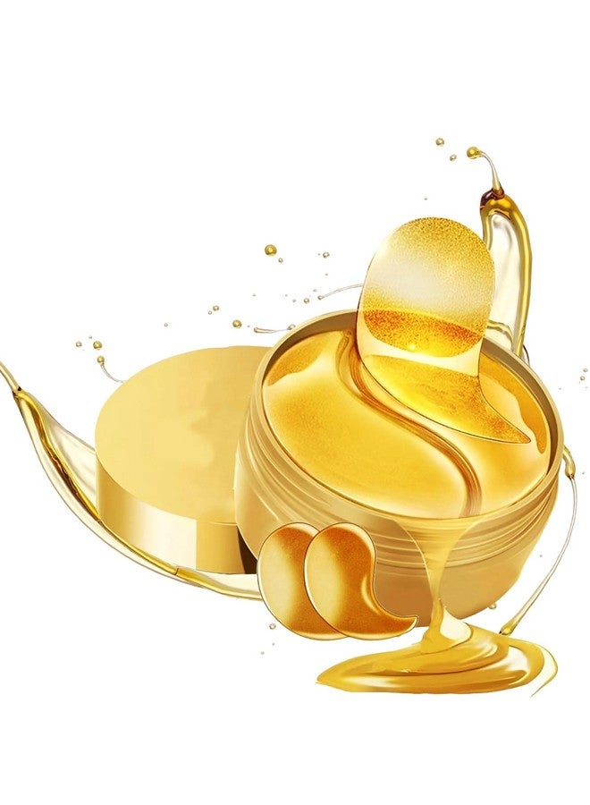 Simxen 24K Gold Under Eye Patches for Dark Circles & Puffiness - Pack of 60 Hydrogel Eye Masks with Collagen & Snail Mucin for Wrinkle Reduction, Hydration, & Brightening - Image 1