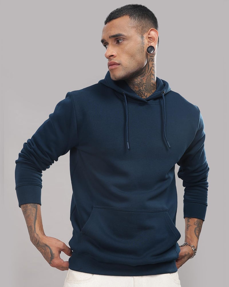 ADRO Plain Hoodie/Sweatshirt for Men & Women (H-M-PLN-SB_Teal_XL) - Image 4