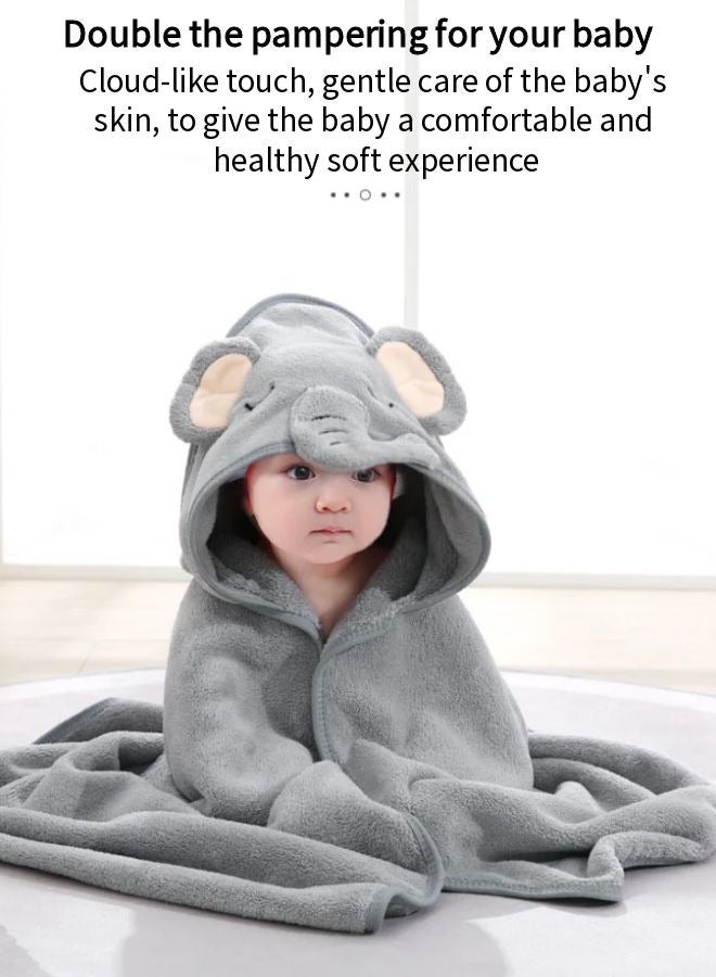 Vixplorn Hooded Towe Baby Shower Blanket Baby Bath Towel Large 80cm Cotton Baby Bath Towel with Soft Animals Design Cute Cartoon Absorbent for Boys and Girls - Image 3