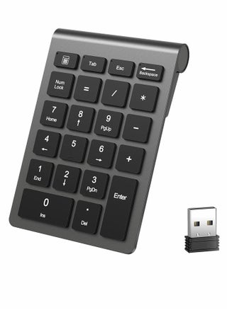22 Keys Bluetooth Wireless Number Pad Rechargeable 10Key 2.4GHz Numeric Keypad Efficiently Data Entry with Arrow for Laptop Desktop MacBook Pro Air iMac iPhone iPad - pzsku/Z141CB67CAB30CCA1FE90Z/45/_/1669996644/7d6b125a-0a1f-4f3d-8739-a6b768628969