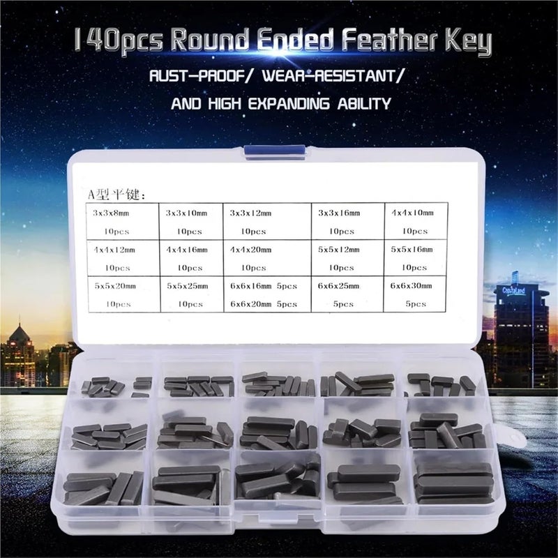 Keyway 420pcs Parallel Key Round Ended Drive Shaft Keys Set 8 10 12 16 20 25 30mm - Image 2