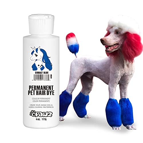 OPAWZ Permanent Dog Hair Dye, Pet Hair Dye Safely Used by Grooming Salons for a Decade, Pet Safe Dye Lasts Over 20 Washes, Bright Color for Dogs and Horses (Cobalt Blue) - Image 1