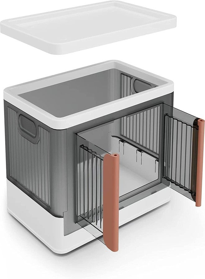 OLMARTT KITCHENWARE Collapsible Stackable Storage Bins, Folding Storage Box, Containers for Organizing with Double Doors & Secure Buckle for Home, Office, Bedroom, Kids Room, Kitchen,(1 Layer) - Image 1