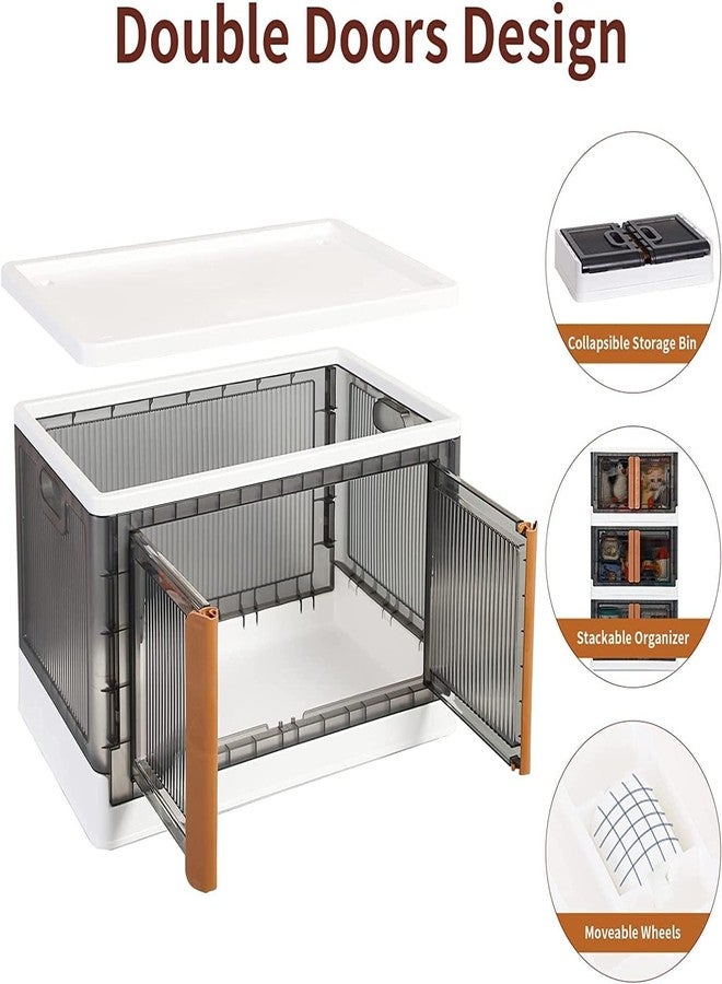 OLMARTT KITCHENWARE Collapsible Stackable Storage Bins, Folding Storage Box, Containers for Organizing with Double Doors & Secure Buckle for Home, Office, Bedroom, Kids Room, Kitchen,(1 Layer) - Image 4