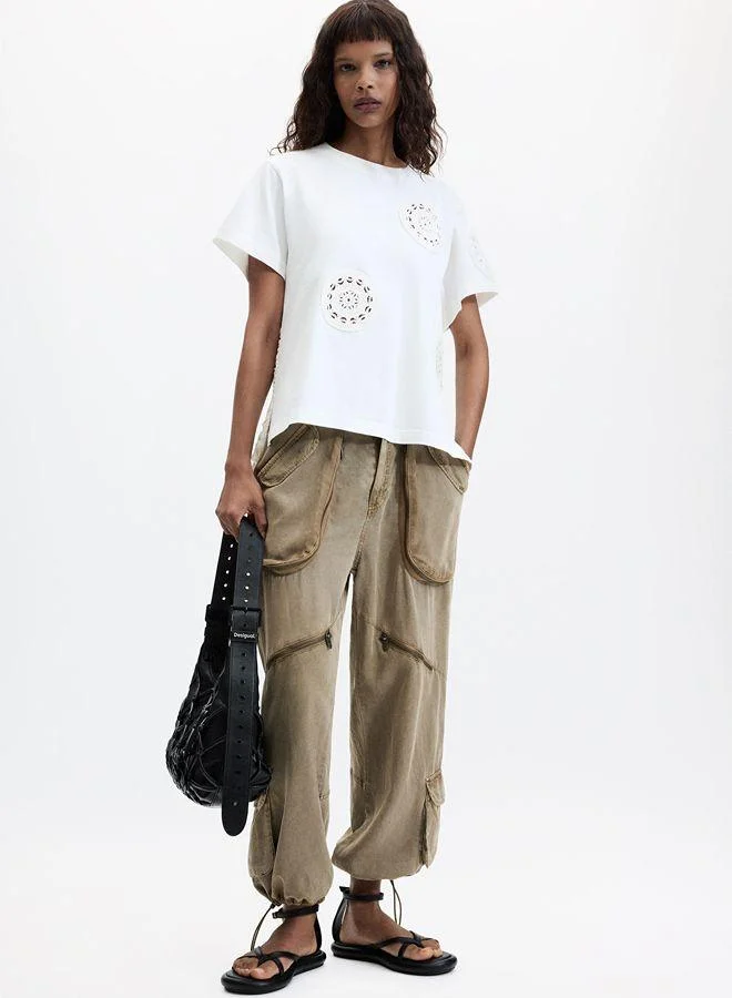 Desigual Embroidered 100% cotton t-shirt