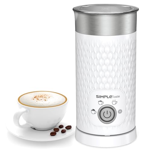 SIMPLETASTE Milk Frother, 4-in-1 Electric Milk Steamer, Automatic Warm and Cold Foam Maker and Milk Warmer for Latte, Cappuccinos, Macchiato - Image 1