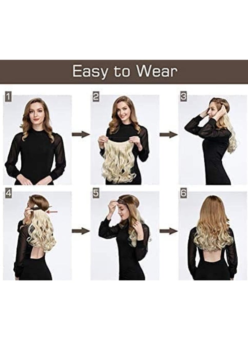 Estelle Full Head One Piece Long Straight and Body Wave Hair Extension with 5 Clips Suitable for Women and Girls (Body Wave No 2M33)  - Image 4