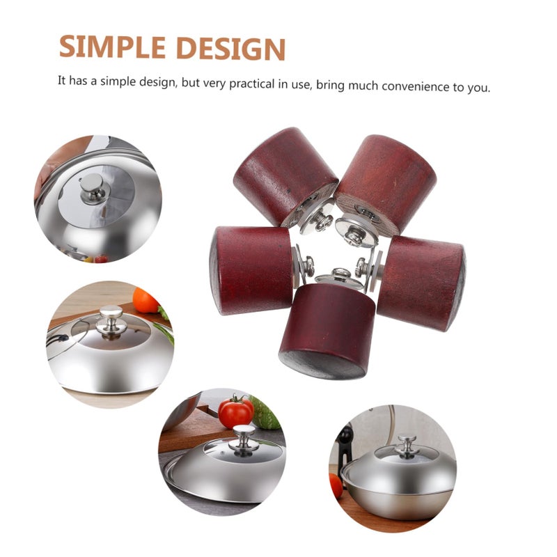 Wooden Pot Lid Knobs Microwave Cover Handle 5 Sets For Pots And Pans - Image 5