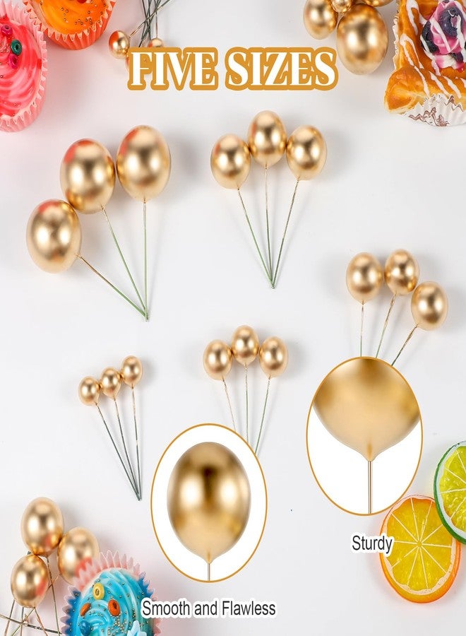 Tobeelec 210 Pcs Gold Mini Balloon Cake Topper, DIY Decorate Your Own Birthday Cake, Suitable for Birthday, Party, Wedding, Anniversary, Baby Birth Cake Topper - Image 4