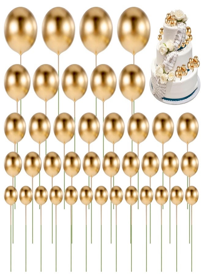 Tobeelec 210 Pcs Gold Mini Balloon Cake Topper, DIY Decorate Your Own Birthday Cake, Suitable for Birthday, Party, Wedding, Anniversary, Baby Birth Cake Topper - Image 2