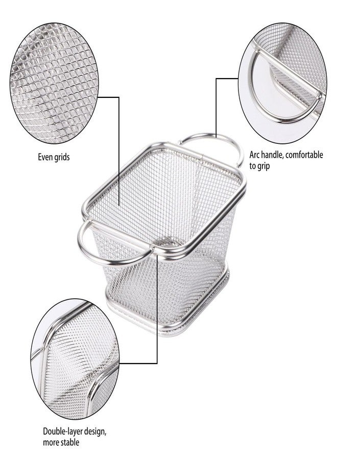 PRETYZOOM Stainless Steel Frying Basket 6.5 Inch Mini Snack Basket with Handles for Straining French Fries and Small Fried Foods Kitchen Colander - Image 4