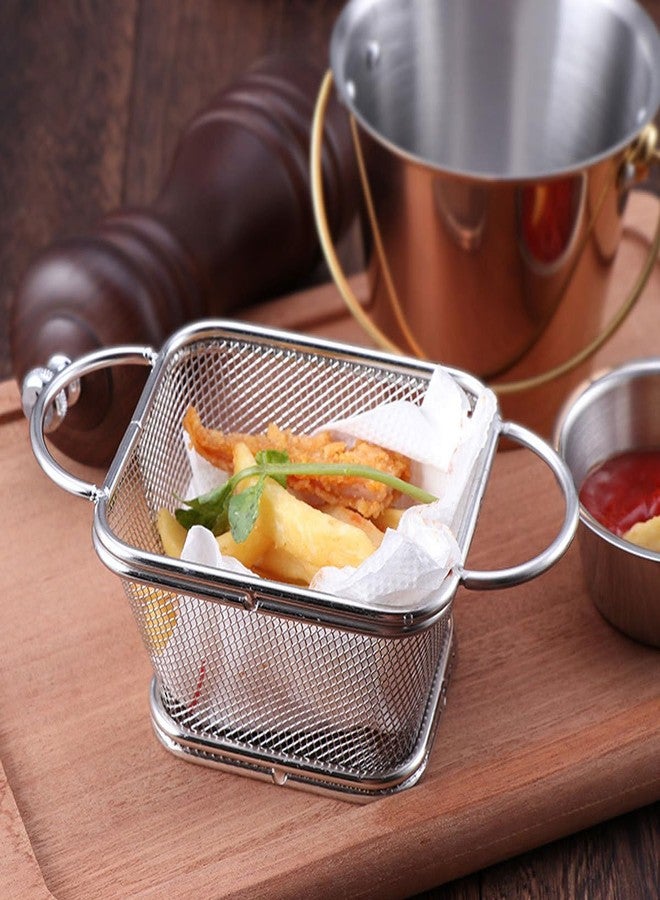 PRETYZOOM Stainless Steel Frying Basket 6.5 Inch Mini Snack Basket with Handles for Straining French Fries and Small Fried Foods Kitchen Colander - Image 5