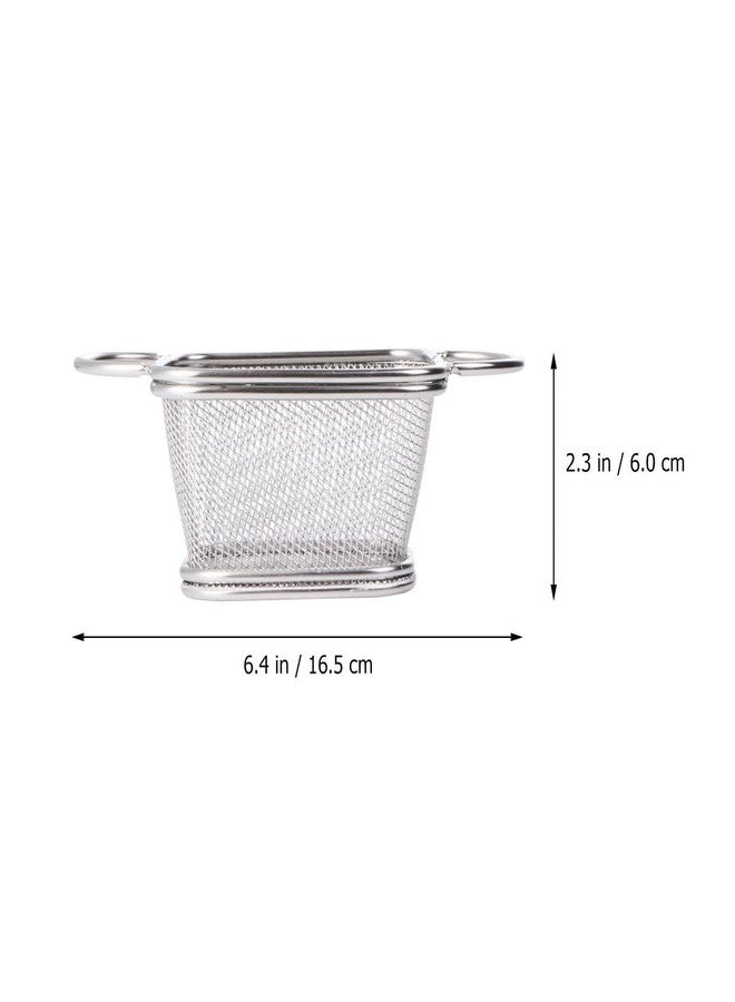 PRETYZOOM Stainless Steel Frying Basket 6.5 Inch Mini Snack Basket with Handles for Straining French Fries and Small Fried Foods Kitchen Colander - Image 2