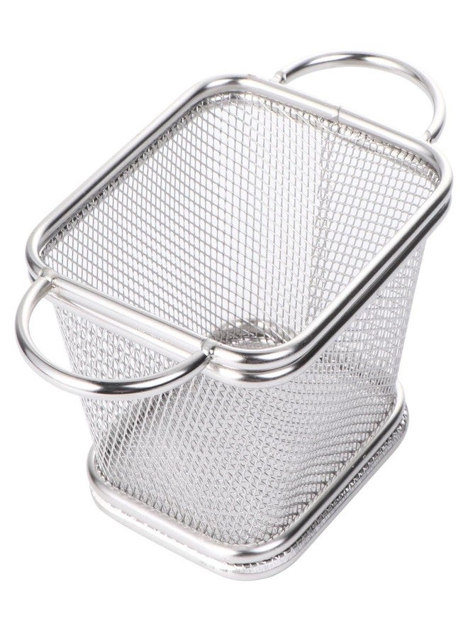 PRETYZOOM Stainless Steel Frying Basket 6.5 Inch Mini Snack Basket with Handles for Straining French Fries and Small Fried Foods Kitchen Colander - Image 1