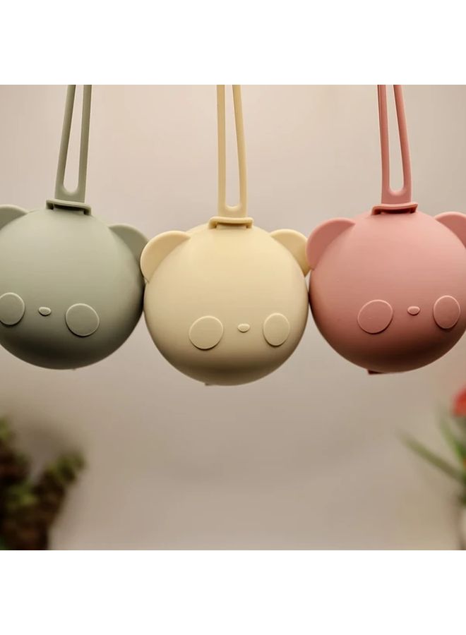 Silicone Pacifier Case Tangerine Yellow Portable Storage Box For Stroller Backpack Easy Clean - Image 4