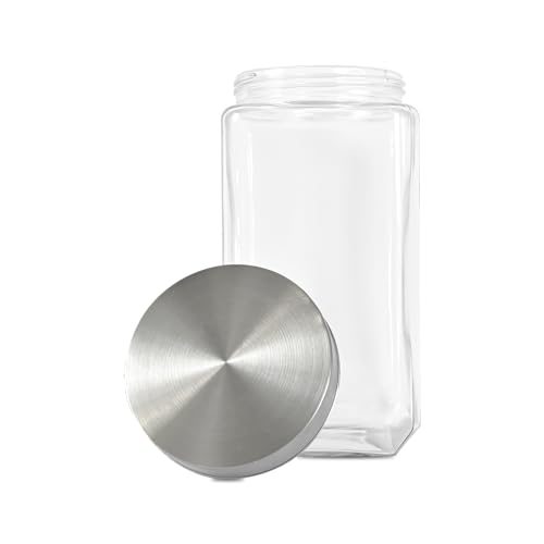 Femora Transperent Glass Jars for Kitchen| Kitchen Storage Jars| Glass Jars| 1 Year Warranty| Airtight| Jars for Snacks, Fry Food, Masala, Spice, Pickles, Cookies| 1950ml| Set of 1 - Image 3