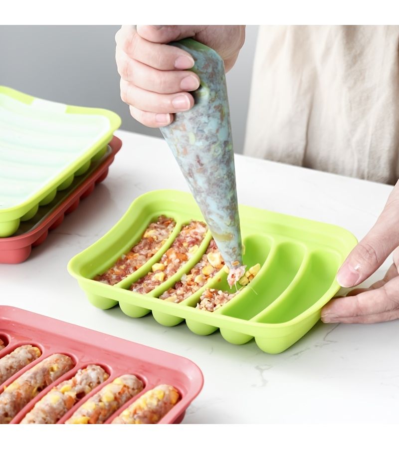 Green Silicone Sausage Mold For Homemade Hot Dog And Ham - Image 1