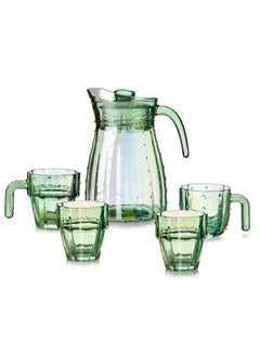 Glass Drinks Set 1.5 Liter Jug With 4 Cups 300 Ml