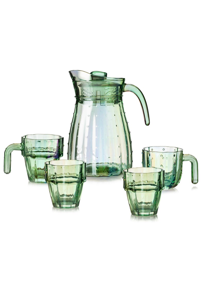 Dania - Glass Drinks Set 1.5 Liter Jug With 4 Cups 300 Ml - Image 1