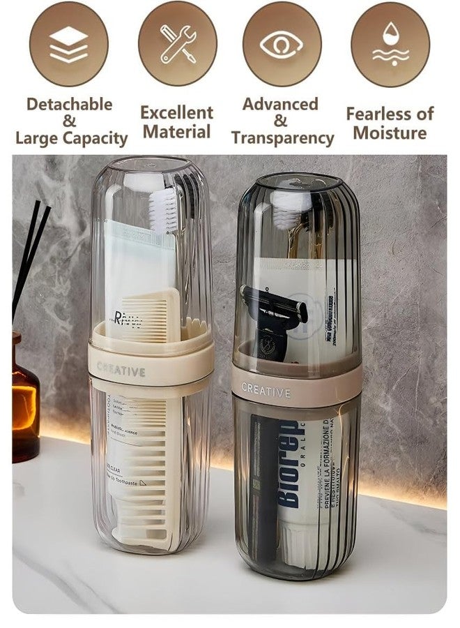 PRAMANTA Travel Toothbrush and Paste Holder Case Plastic Toothbrush/Toothpaste Organizer Holder Cup for Camping, Hiking, Daily Use & Travelling (1Pcs) - Image 5