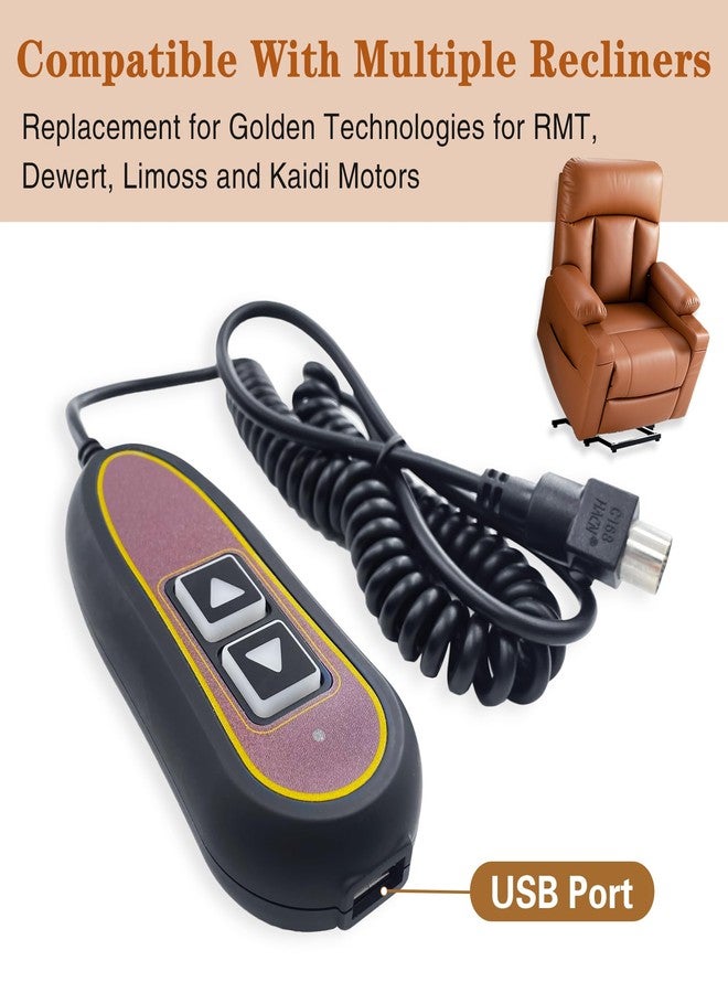 Kariwust 2 Button 5 Pin Remote ZK1200-HC Hand Control Replacement for Golden with USB and Backlight for Lift Chair Power Recliner - Image 4