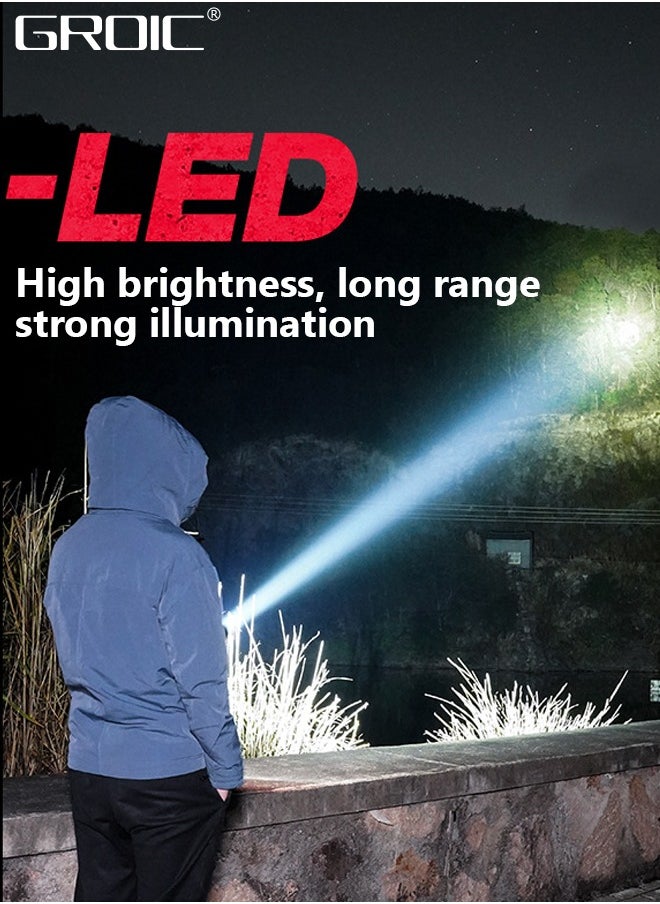 GROIC - LED Mini COB Flashlights Solar/Rechargeable Multi Function, 1000 High Lumen Super Bright 9 Light Modes Light Waterproof Portable Led Work Light, Pocket Light With Bottle Opener And Magnet Base - Image 1
