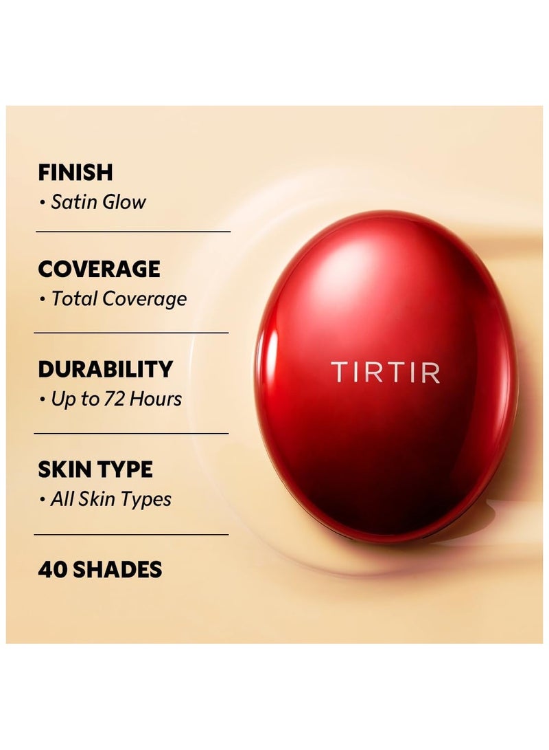 ترتر ماسك فيت ريد كوشن فاونديشن  خيار اليابان رقم واحد للبشرة الزجاجية ، طويلة الأمد ، خفيفة الوزن ، تغطية قابلة للبناء ، شبه ماتي (23 ن رمل ، 0.63 فلور أوز (حزمة من 1)) - Image 4