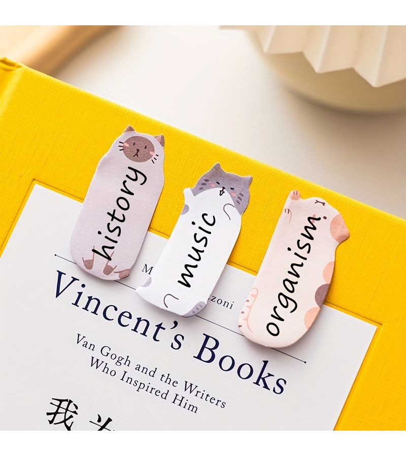 5 Pack Cute Animal Shaped Sticky Notes Adhesive Cartoon Decoration Message Label Stickers Office Note Markers Meow Star - Image 2