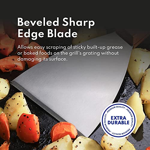 Ramkuwar with device of R Ramkuwar Stainless Steel Grill Spatula with Sharp Blade for Fish Flipping, Grilling Turner Scraper (1 Piece) - Image 4