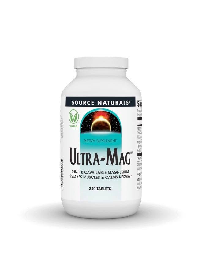 Source Naturals Ultra-Mag High-Efficiency Magnesium Complex - Maintains Muscle & Nerve Function - 240 Tablets - Image 1