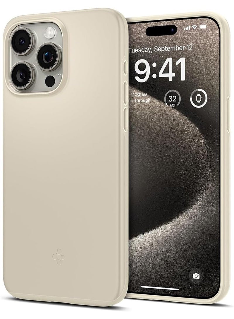 Spigen غطاء حماية رقيق لجهاز آيفون 15 برو ماكس - بيج هادئ - Image 1