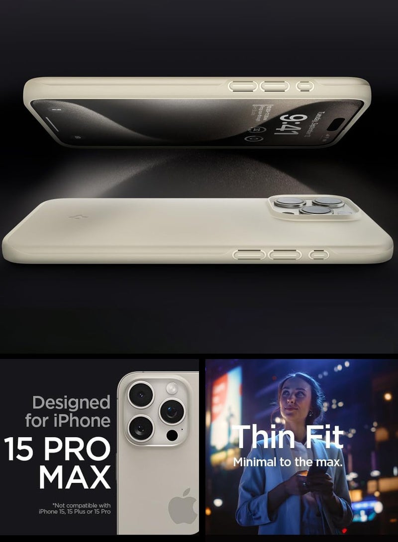 Spigen غطاء حماية رقيق لجهاز آيفون 15 برو ماكس - بيج هادئ - Image 2