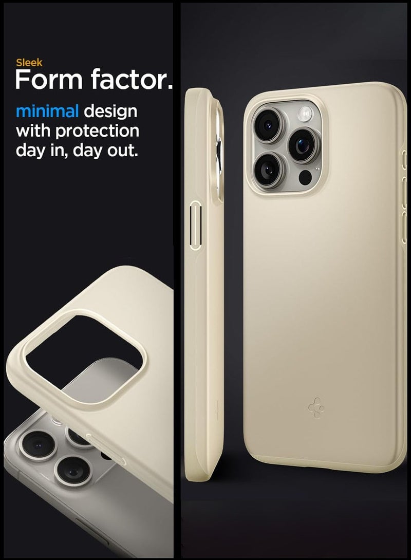 Spigen غطاء حماية رقيق لجهاز آيفون 15 برو ماكس - بيج هادئ - Image 3