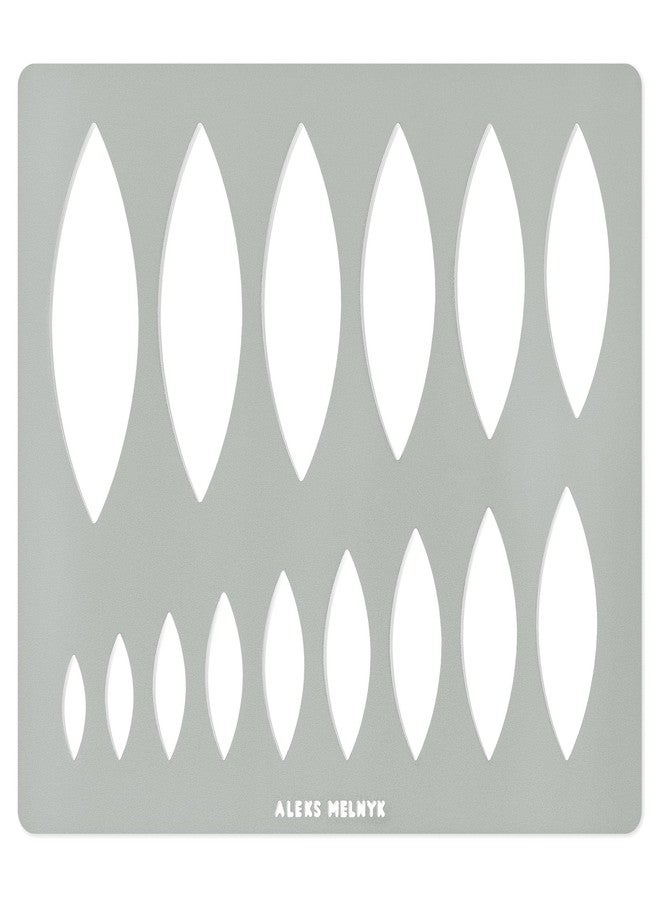 Aleks Melnyk No.204 Metal Ellipse Template, Stencil, Pointed Oval, Master, Art Tool, Isometric Drawing Template, Lapidary, Cabochons, Geometric Ruler, Jewelry Templates - Image 1